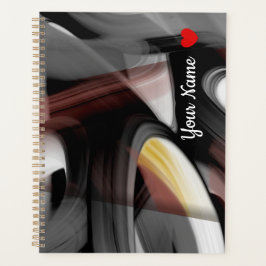 Agenda Planner Trend Abstrato Art Black White Powdery