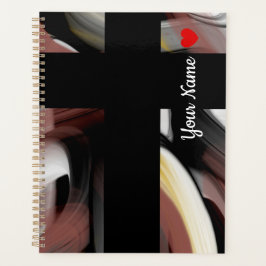 Agenda Planner Trend Abstrato Art Black White Powdery