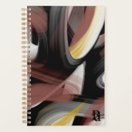 Agenda Planner Trend Abstrato Art Black White Powdery