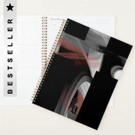 Agenda Planner Trend Abstrato Art Black White Powdery