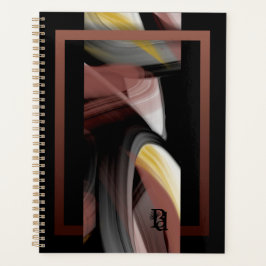 Agenda Planner Trend Abstrato Art Black White Powdery