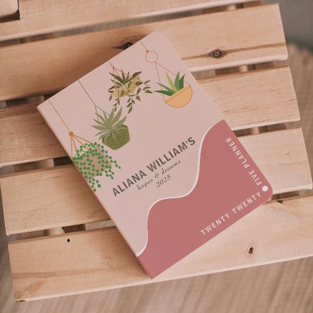 Agenda Planner Trendy Abstrato Pink Gardener 2025 (Criador carregado)