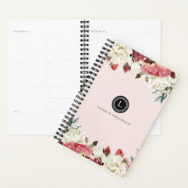 Agenda Planner Vintage Rosa Monograma Blooms