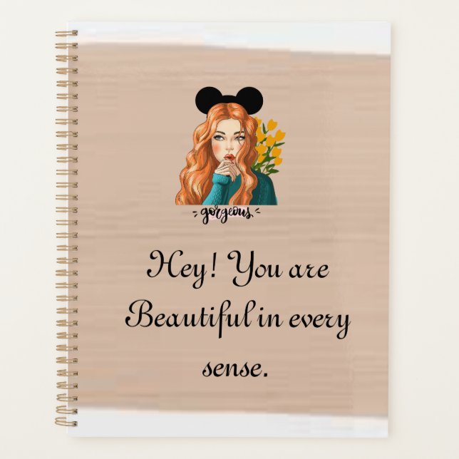 Agenda Planners com citações motivacionais. (Frente)