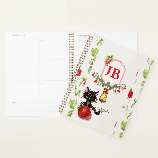 Agenda Planners Monogramados de Morango Personalizados! (Exibição)