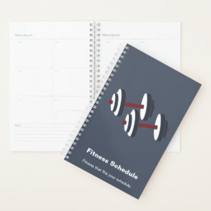 Agenda Plano de Treino com Haltere Cinza e Branco Moderno