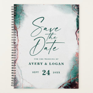 Agenda Planos de Casamento de Emerald Eteral de Aquarela