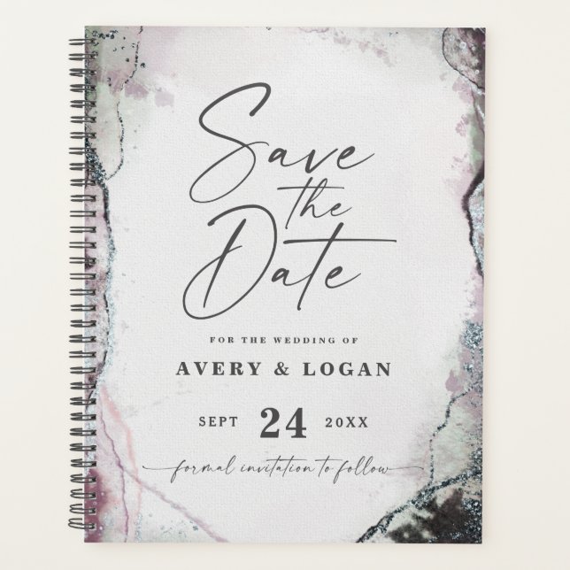 Agenda Planos de Casamento de Púrpura Mauve Lilac Mauve E (Frente)