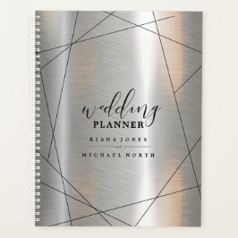 Agenda Planos Geométricos Metálicos de Casamento Silver/B