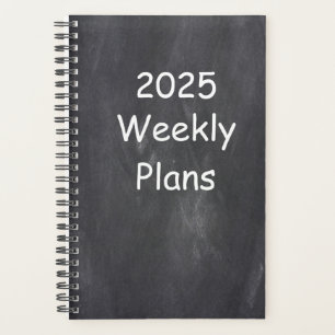Agenda Planos Semanais de 2025 Design de Quadro Simples