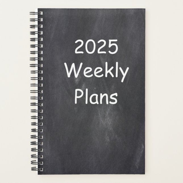 Agenda Planos Semanais de 2025 Design de Quadro Simples (Frente)
