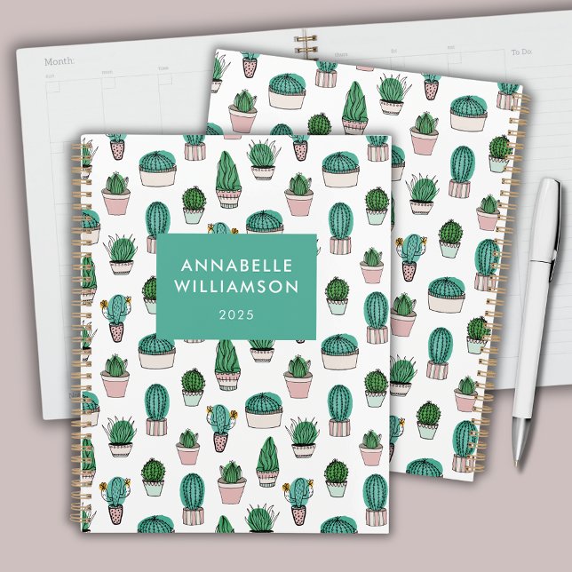 Agenda Planta cacto Cactos (Cacti cactus pot plant personalised planner)