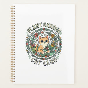 Agenda Planta Jardim Gato Design Engraçado Amante de Gato