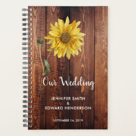 Agenda Plantador de casamento russo de girassol de madeir