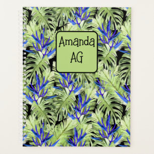 Agenda Plantas tropicais verdes e azuis