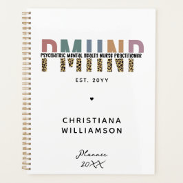 Agenda PMHNP Leopard Impressão Psiquiátrica Saúde Mental 