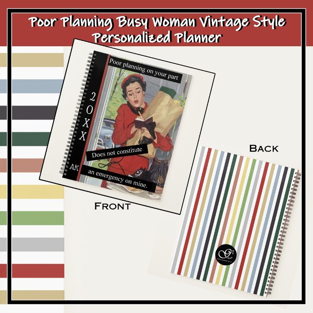 Agenda Pobre Planejamento Ocupado Estilo de Vintage Compr (Perfect for the busy woman juggling multiple things - customer service, tech support, retail worker.)
