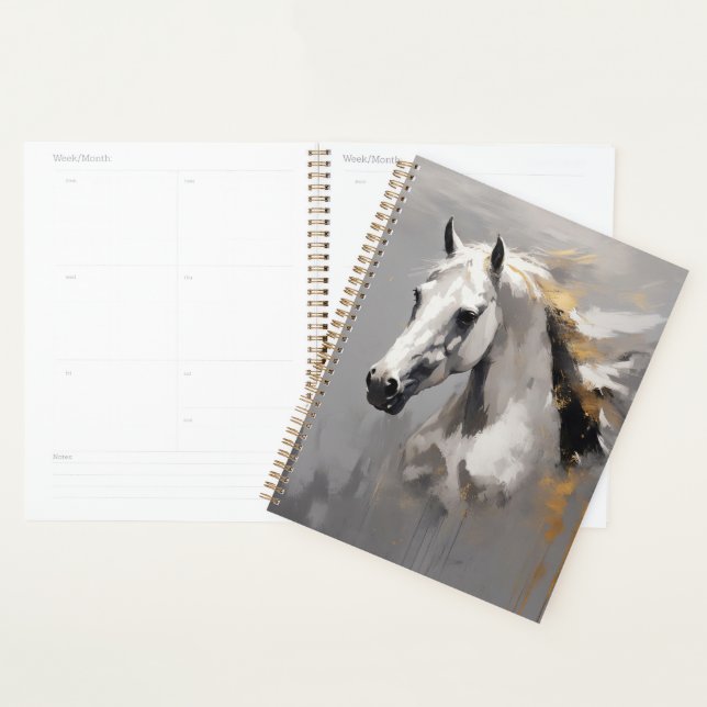 Agenda Poderoso Efeito de Óleo de Cavalo Branco Retrato (Exibição)