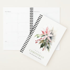 Agenda Poinsettia Berries Foliage Watercolor