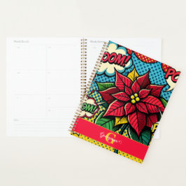 Agenda Poinsettia de Pop de Arte de Cartões Retro Persona