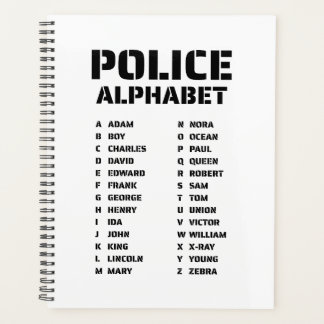 Agenda Polícia do Alfabeto Fonético Espiral