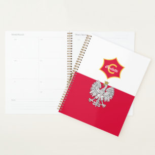 Agenda Polonês White Eagle Crest Monograma