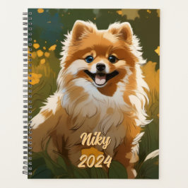 Agenda Pomeraniano feliz personalizável