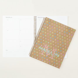 Agenda Pontos Personalizados Em Papel Kraft Marrom Rústic