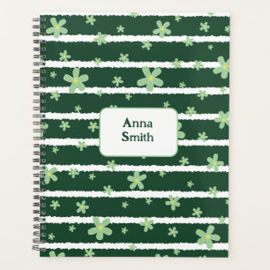 Agenda Pontos Verdes no Script de Padrão Floral Verde