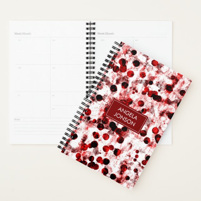 Agenda Pontos vermelhos monogramos (Exibição)