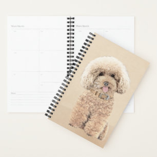 Agenda Poodle Miniature Toy Apricot Cream Brown Dog Art