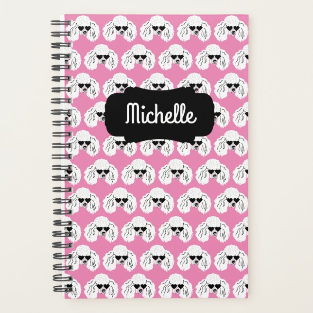 Agenda Poodle Pattern Cute Pink (Frente)