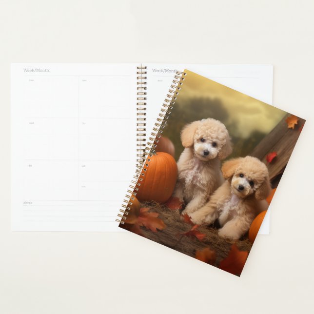 Agenda Poodle Puppy Autumn Delight Pumpkin (Exibição)