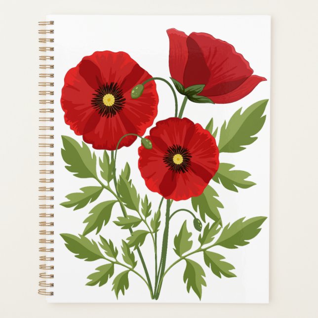 Agenda Poppy alegre Flores de Verão (Frente)