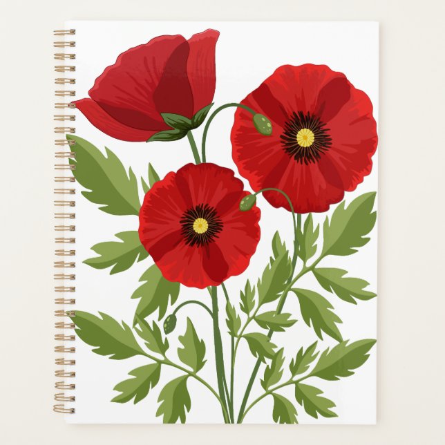 Agenda Poppy alegre Flores de Verão (Frente)