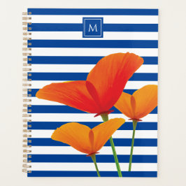 Agenda Poppy Blue Stripes Monograma
