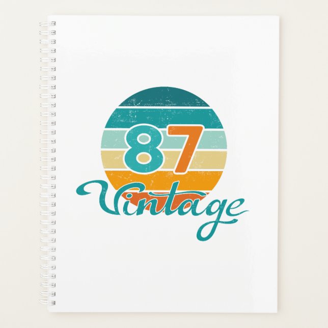 Agenda Pôr do Sol Retro 87 Vintage Destruído (Frente)