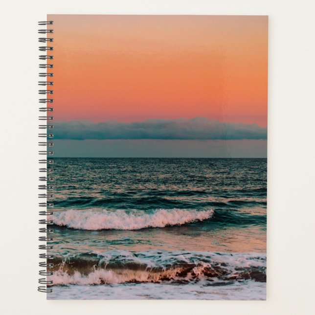 Agenda pôr do sol sobre o mar (Frente)