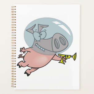Agenda Porco Espacial com Pistola de Raios Astronauta Eng