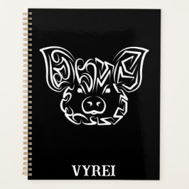 Agenda Porco Tribal Negro e Branco