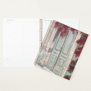 Agenda Porta Azul Vintage Aquarela