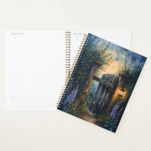 Agenda Porta De Jardinagem Encantada Sob Céu Firefly