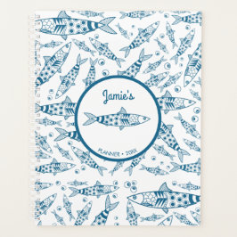 Agenda Português Lisboa Sardinha Padrão Azulejos Branco