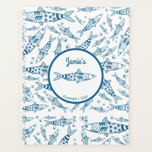Agenda Português Lisboa Sardinha Padrão Azulejos Branco
