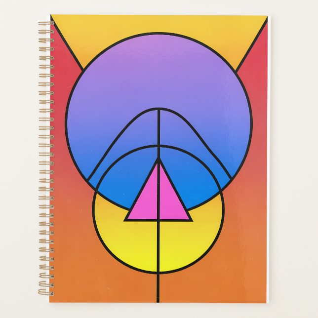 Agenda Pôster de Círculos Geométricos Abstratos em Linha (Frente)