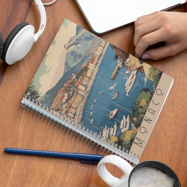 Agenda Poster de viagens vintage de com vista para o port (Criador carregado)