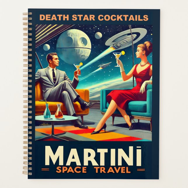 Agenda Posteres de viagens Espaciais Martini Coquetéis da (Frente)