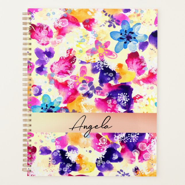 Agenda Prado de Flores Silvestres Florais Rústicas (Frente)