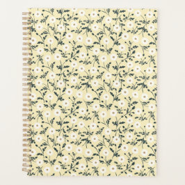 Agenda Prado Sussurrante - Padrão Floral Amarelo Manteiga