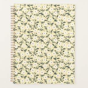 Agenda Prado Sussurrante - Padrão Floral Amarelo Manteiga